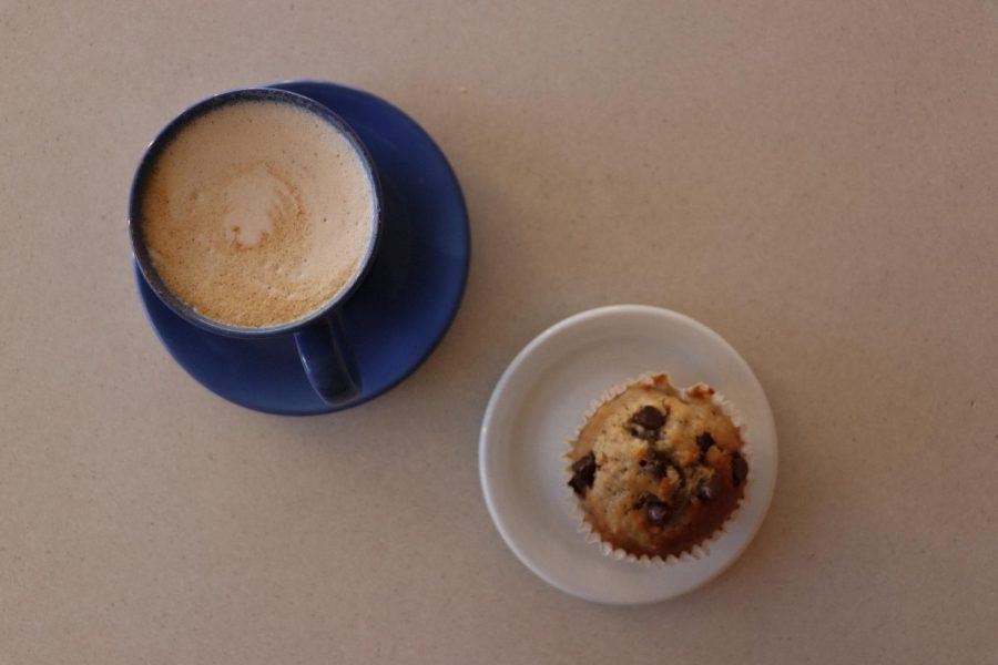 A cappuccino and a muffin make for great brain food when participating in writing workshops. 