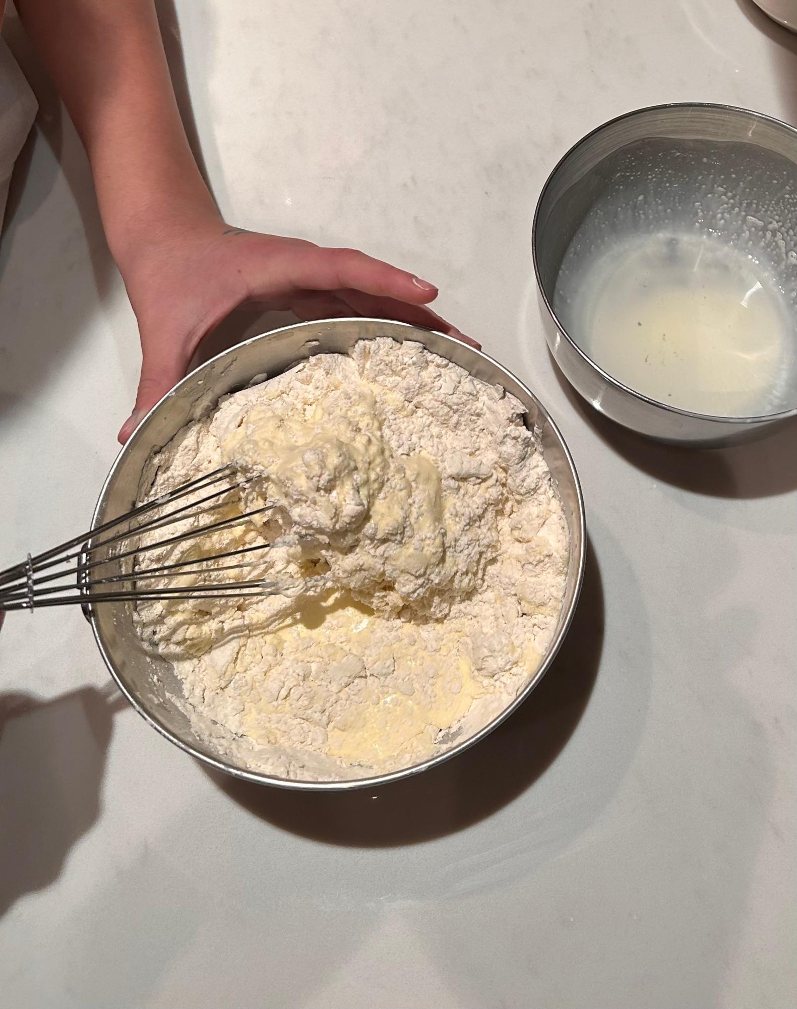 More liquid can be added if dough seems overly dry, but mixture shouldn't be oversaturated.