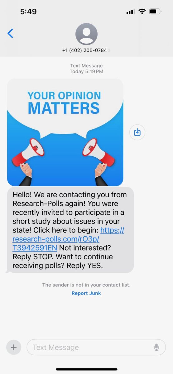 A screenshot from the phone of Dr. Low with yet another reminder to vote. Many have been receiving countless texts over these past few weeks. 