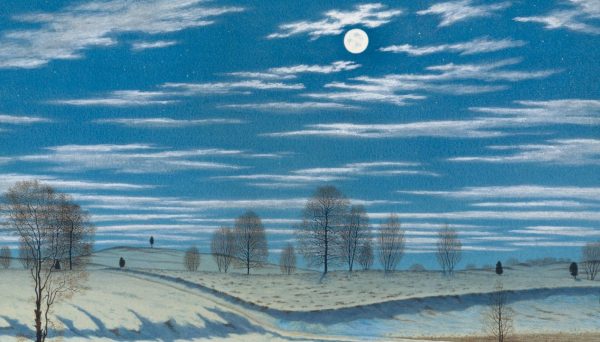 Henry Farrer, Winter Scene in Moonlight, courtesy of Open Access at the Metropolitan Museum of Art.