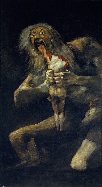 Goya, Fransisco. Saturn Devouring His Son. 1820-1823. Museo del Prado, Madrid.