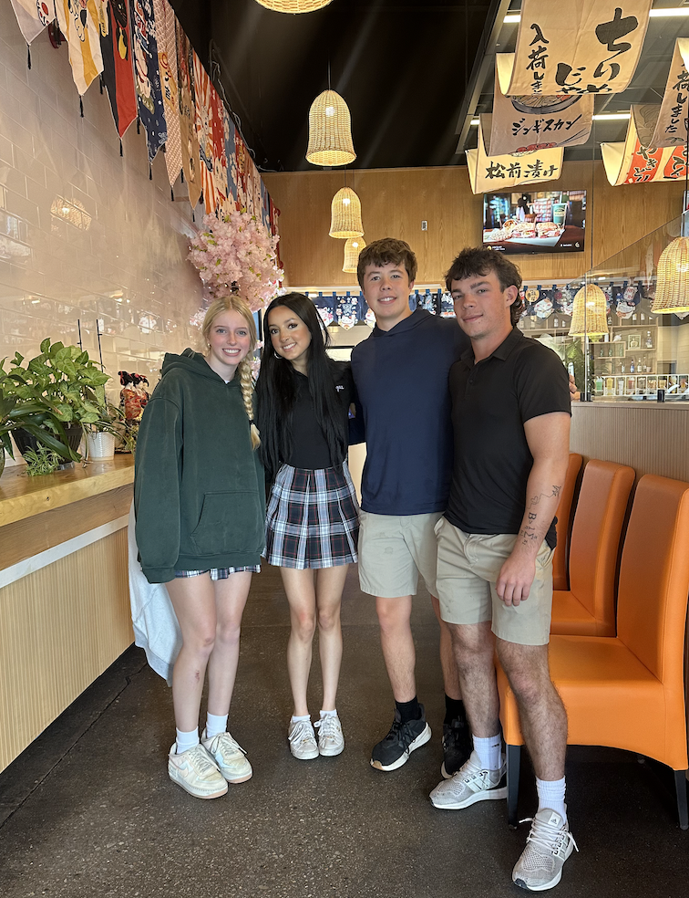 Olivia, Angel, Jack, and Rocco inside Ajisai!