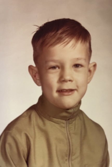 Young Mr. Hamel in a Star Trek tunic.