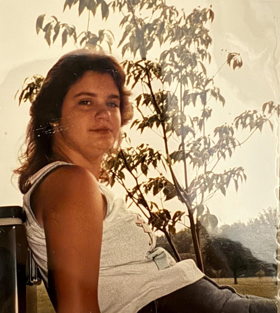 High school Mrs. Newman at a picnic.