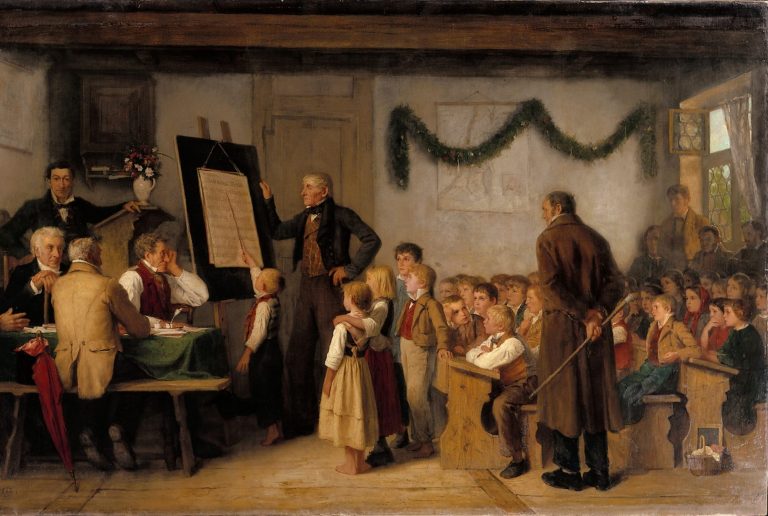 Courtesy of Museum of Fine Arts Bern, Switzerland. Albert Anker, The School Exam, 1862, 